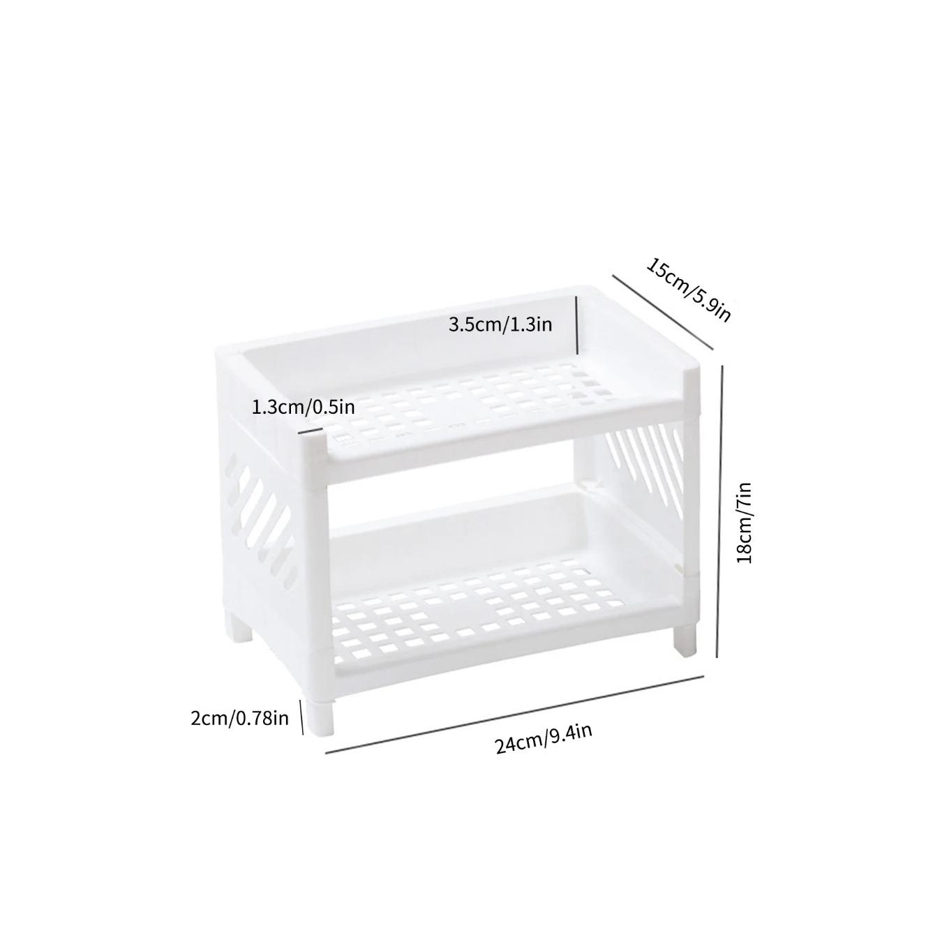 

PP Настольный двухъярусный стеллаж для хранения вещей Прямоугольный белый Органайзер для студенческого стола Офисная полка для косметики и канцелярских принадлежностей