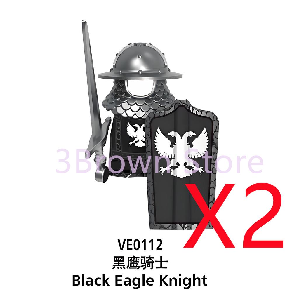 MOC Medieval Building Blocks Castle Knights Army Soldiers Warrior Accessories Warhorse Helmets Shields Armor Toy Gifts S036 DIY