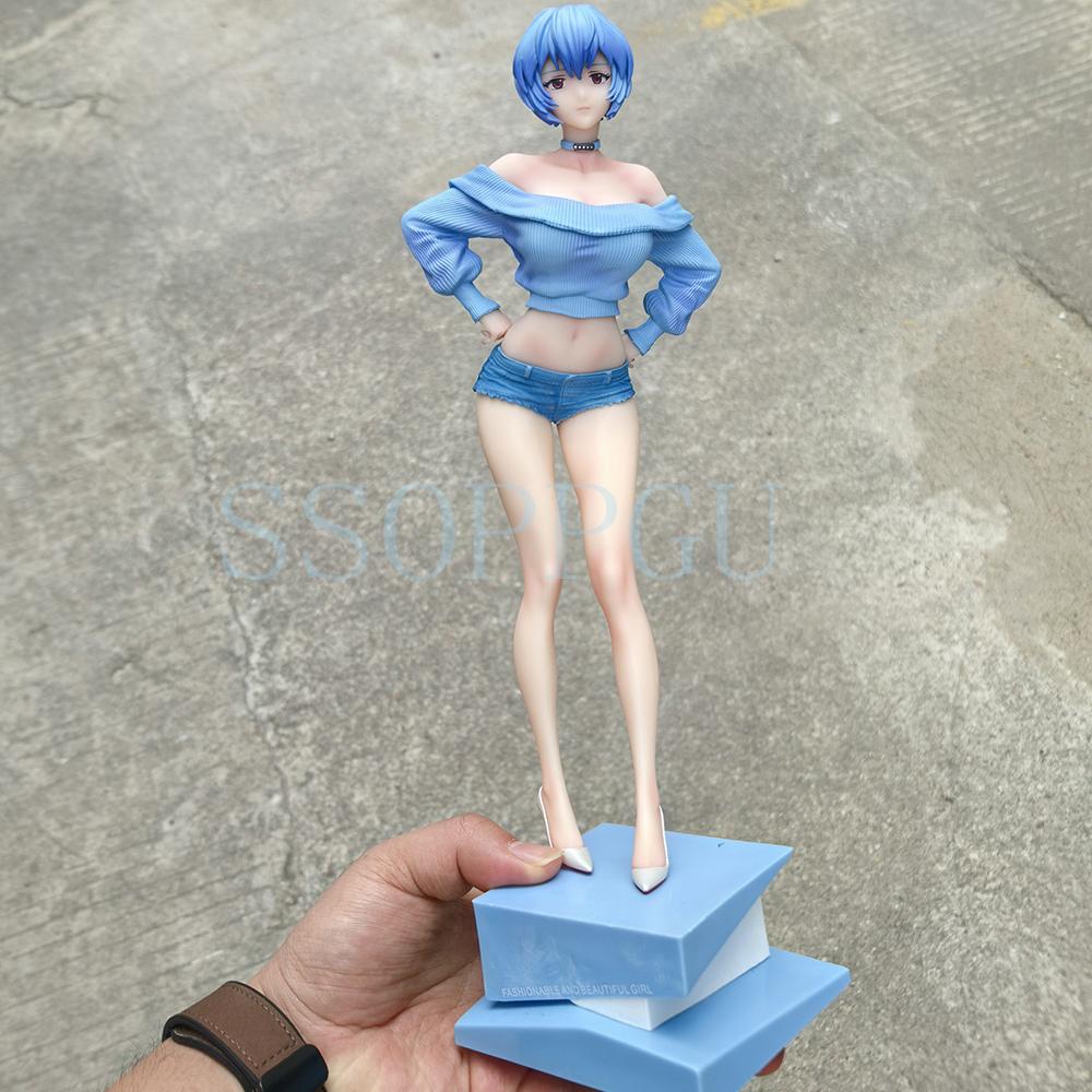 

REI AYANAM Ayanami Rei REI AYANAMI 31cm Japanese Anime Girl PVC Action Figure Toy GK Game Statue Adult Collectible Model Doll (As shown-2907)-
