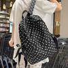 Minimalist Polka Dot Backpack Sweet Student School Bag Y2k Bow Rucksack  Daily