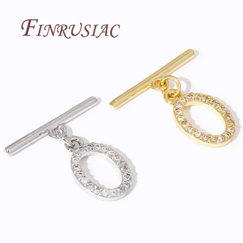 18K Gold Plated Brass OT Clasp Toggle Clasps Connector For DIY Bracelet Necklace Jewelry Making Findings Accessories