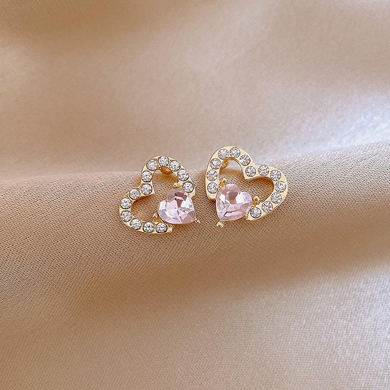 Boucles d'oreilles clous Petite Perle Aiguille Argent Tempérament Haut de gamme Géométriques Boucles d'oreilles pour Trou d'oreille Mignonnes Serties de Diamants Boucles d'oreilles Personnalisées