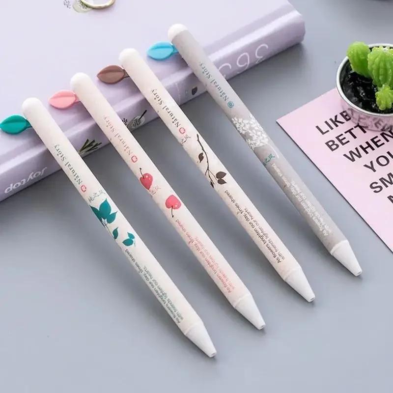 1PCS Leaf Push Gel Pens Office Supplies Pen Materials Stationery Kawaii School Cute Stationery Student Education Supplies