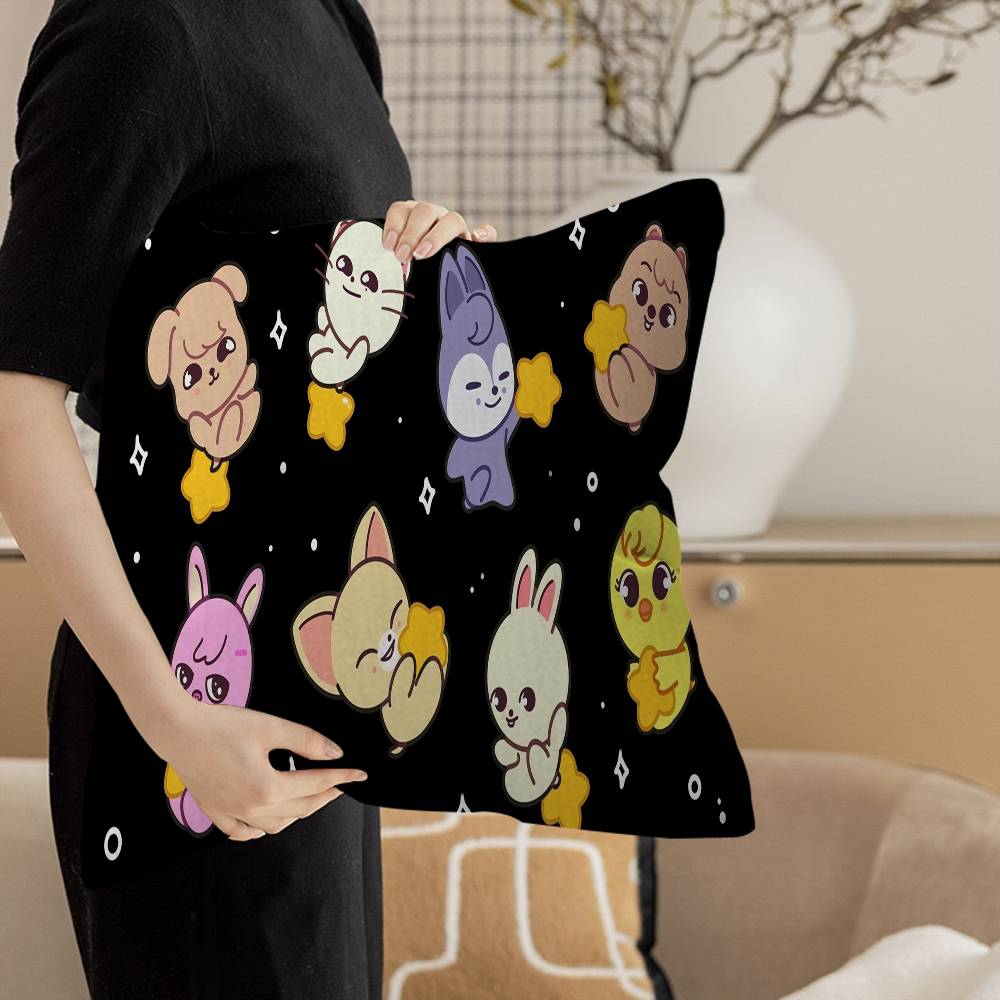 Kpop S-Stray K-Kids S-Skzoo Personalized Pillow Dust Cover Bedroom Kids Party Decoration Pillowcase Birthday Children Gift