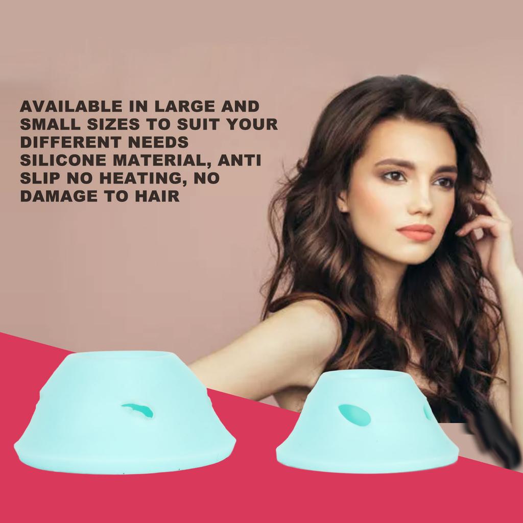 40Pcs Hair Rollers Safe Heatless Two Size Portable Soft Silicone Wave Former for Women Girl