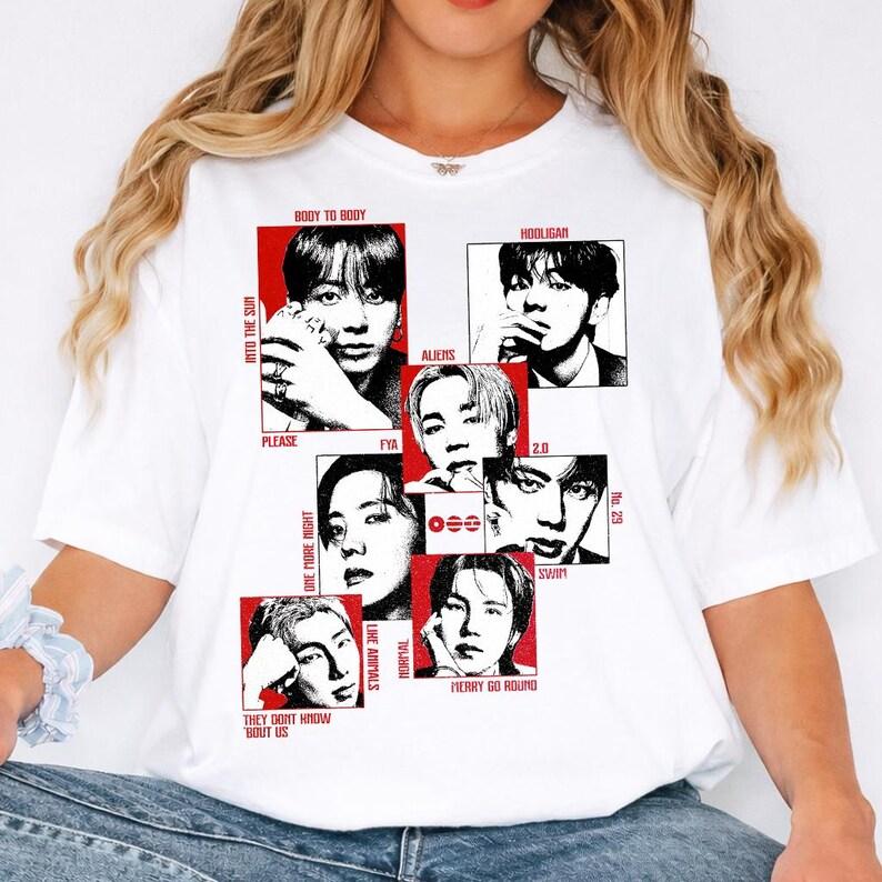 Летняя мода 2026 Модная футболка Мужская Женская Винтажный топ K-pop BTS 2.0 Рубашка Ариранг, Тур BTS 2026 Милая футболка с групповым принтом, Мерч, Вдохновленный фанатами 4XL
