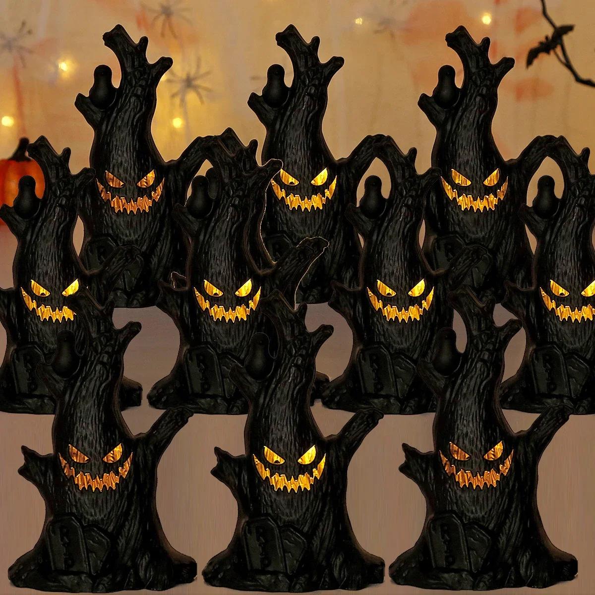 

10/1pcs LED Ghost Tree Lights Halloween Glowing Horrific Atmosphere Flameless Candle Light Party Decor Supplies Festival Gifts 1PC