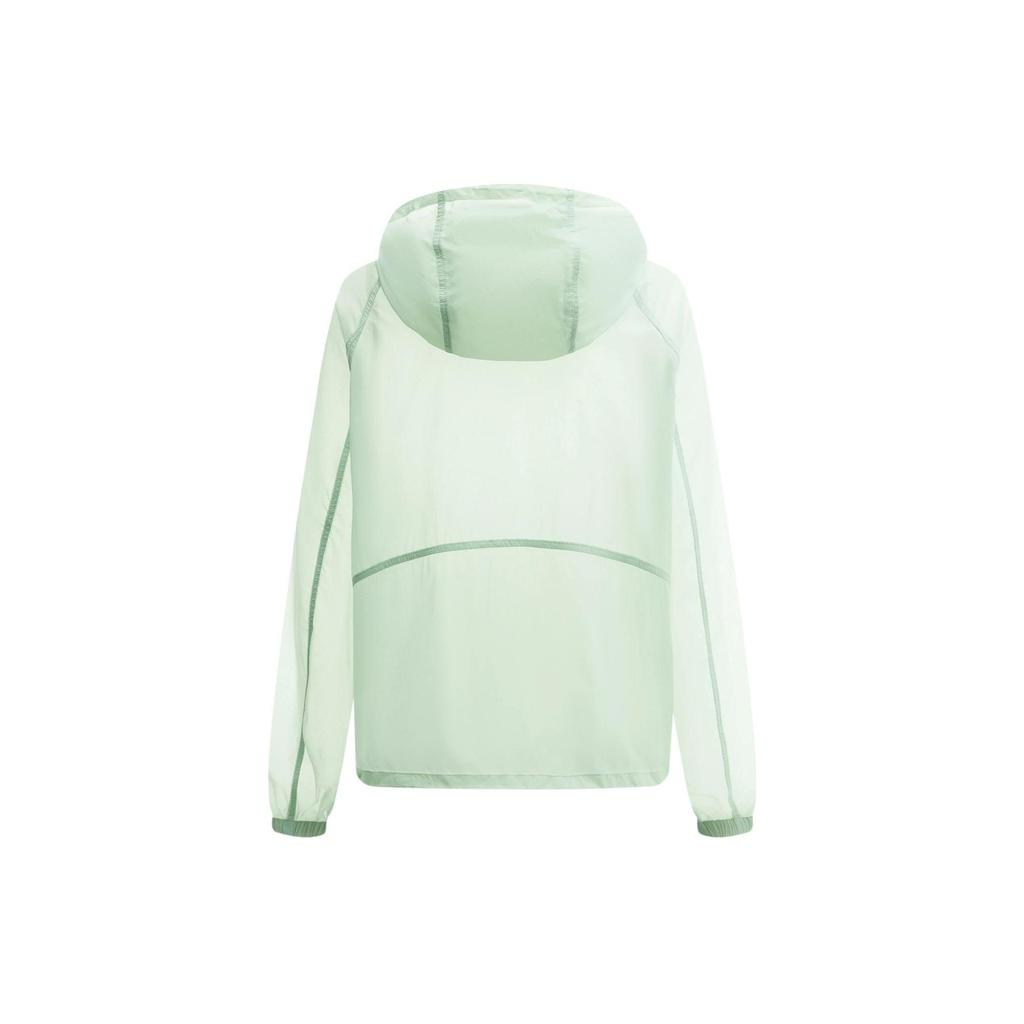 Li Ning UV Protection Waterproof Breathable Color Solid Zip Hooded Jacket UPF50+ Women Jacket Ice-Green AFDU460-3