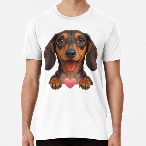 

Adorable Dachshund with a Heart Premium T-Sh S to 5XL Made in the AU/USA T-Shirt L