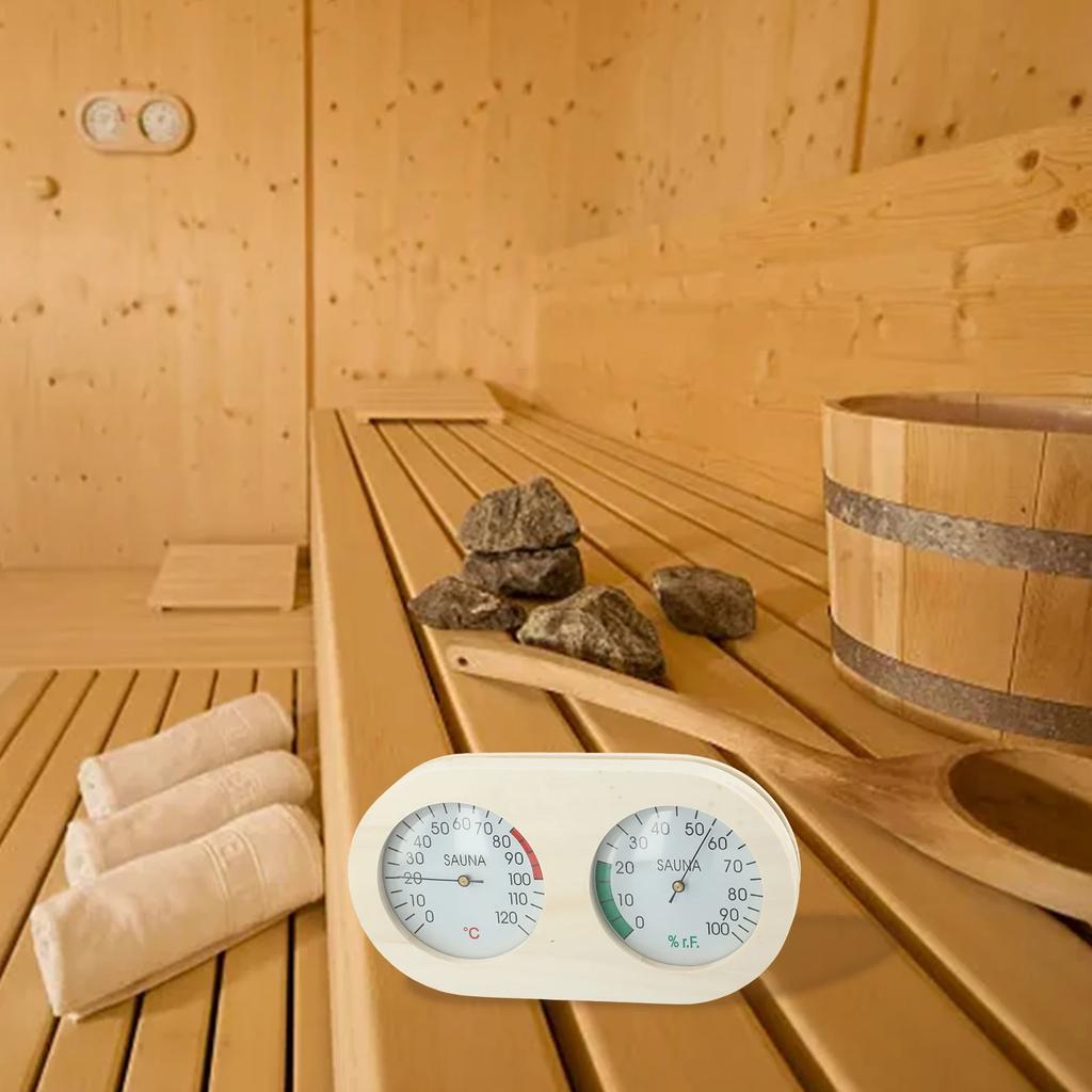 Steam Room Sauna Room Bath Temperature And Humidity Meter Multifunctional Wooden Thermometer And Hygrometer Accessory In Stock