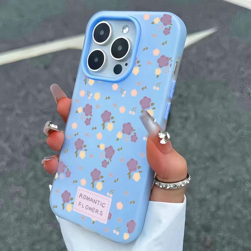 Aesthetic Cute Flower Pattern Design 2 In 1 Matte Phone Case For iPhone 17 16 Pro Max Air XS X XR 15 14 13 12 11 16 Plus Cover