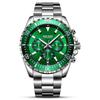 Meigel Men's Watch, Dial Chronograph Calendar Steel Belt Business Quartz Watch