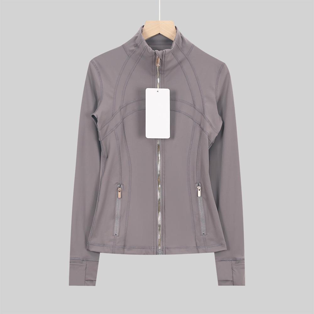 Available: Original Gold Quick-Dry Slimming Fitness Jacket with Stand-Up Collar and Long Sleeves for Running & Yoga.