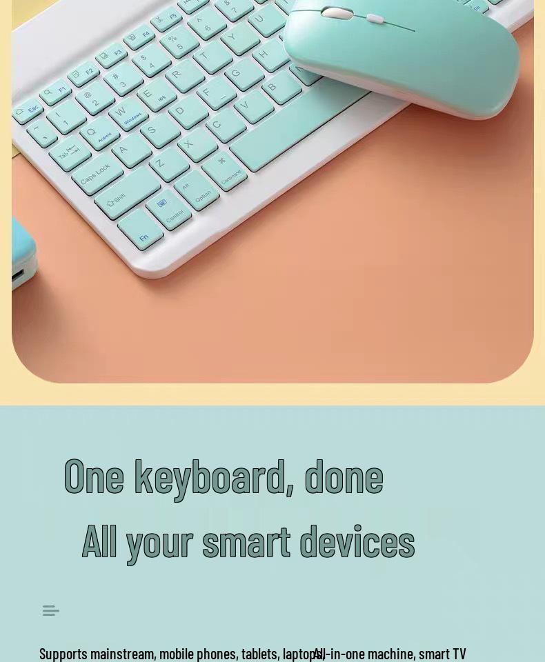 Wireless Bluetooth Keyboard and Mouse Set for Mobile Phones, Tablets, iPad, Apple, Huawei - Includes Taiwan Zhuyin and Traditional Cangjie Layouts.