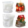 Food Grade Snow Cottage Candle Making Mold Reusable Silicone Craft Mould For Resin Desktop Decoration Casting