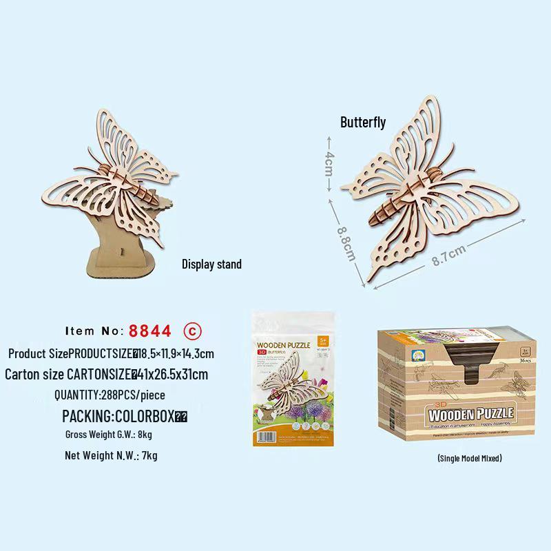 Charming Wooden 3D Puzzle for Kids - Educational DIY Toy for Kindergarten