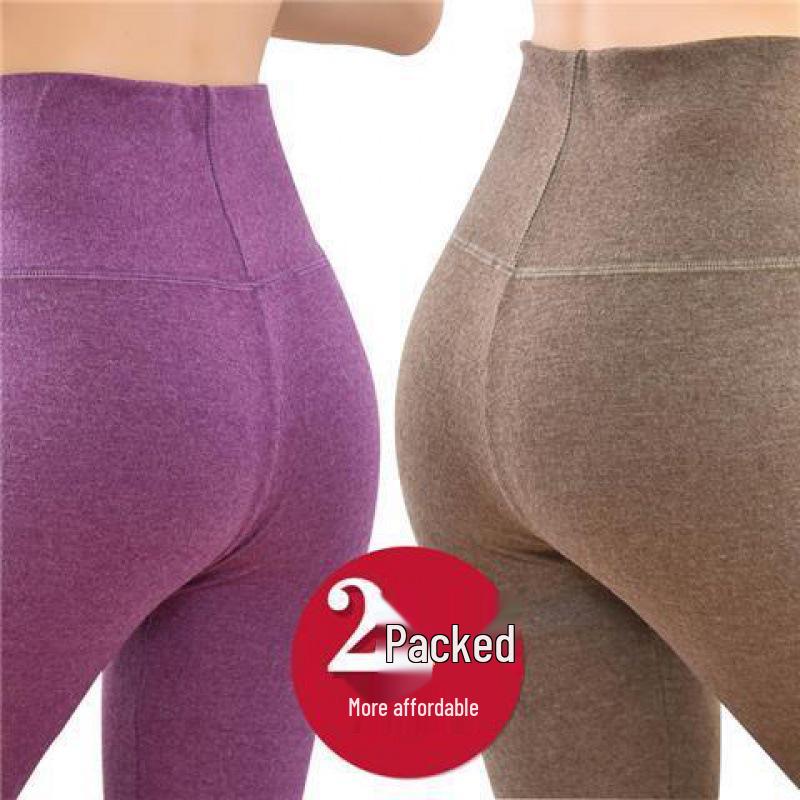 High Waist Thermal Knee-Lined Leggings for Women - Thick, Fleece-Lined, Winter Warmth and Body Shaping.