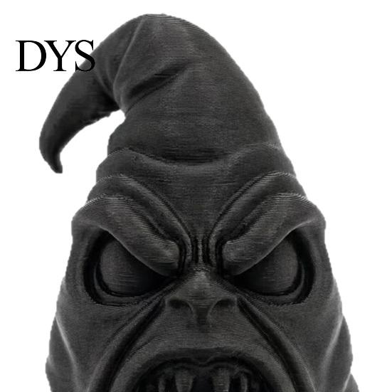 Dark Style Room Accessories 3D Printed Big Mouth Wizard Hat Figurine, Scary Witch Window Display Ornaments Tabletop Statue, Gothic Halloween