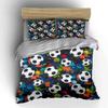Vibrant Multicolor Splash Soccer Ball 3Pcs Bedding Set Soft Microfiber Bedding Set For Sports Lovers Teen Bedroom