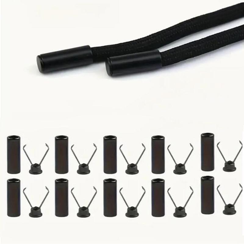20 Sets Metal Rope Ends Stopper Button Cord End Lock Cap Hanging Bell Buckle DIY Bag Shoes Garment Lanyard Accessories NEW