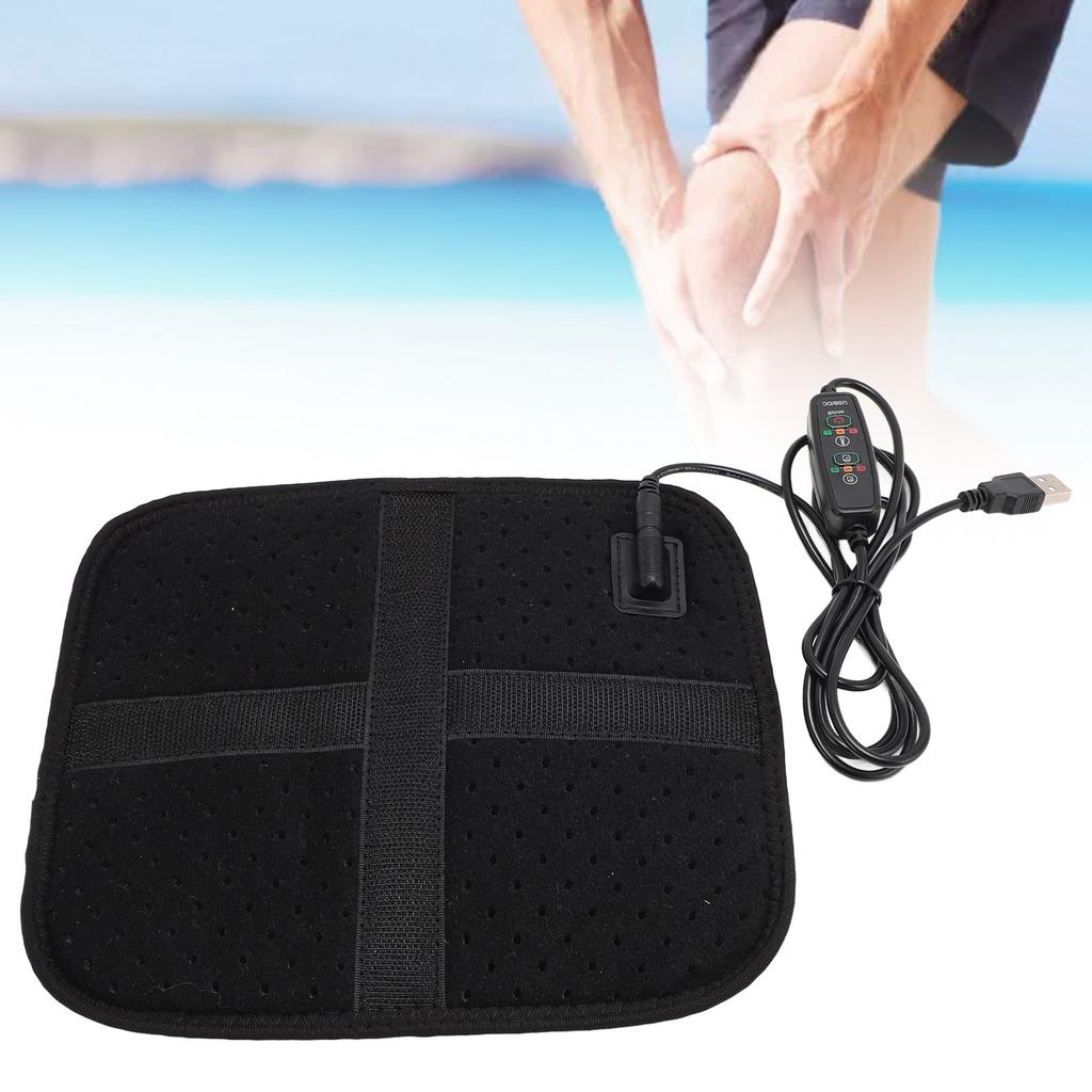 USB Heating Pad with Inner Mesh Pocket Far Infrared Carbon Fiber 3 Heating Levels 3 Timer Sore Relief Electric Heated Pad for Waist Knee