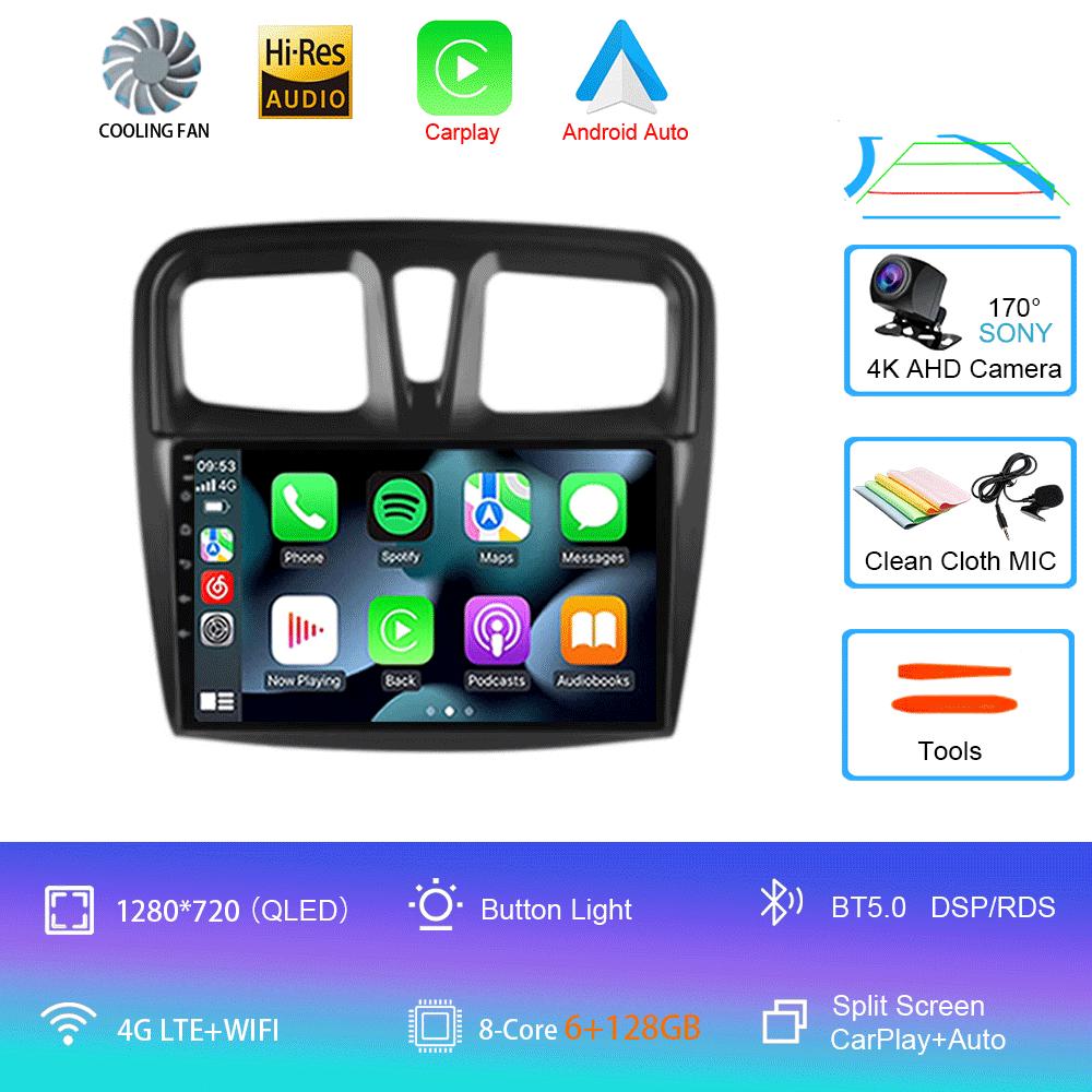 For Renault Logan 2 Sandero 2 2012-2019 Car Radio Android 14 Carplay Auto 2K Screen Multimedia Player Autoradio Stereo Head Unit