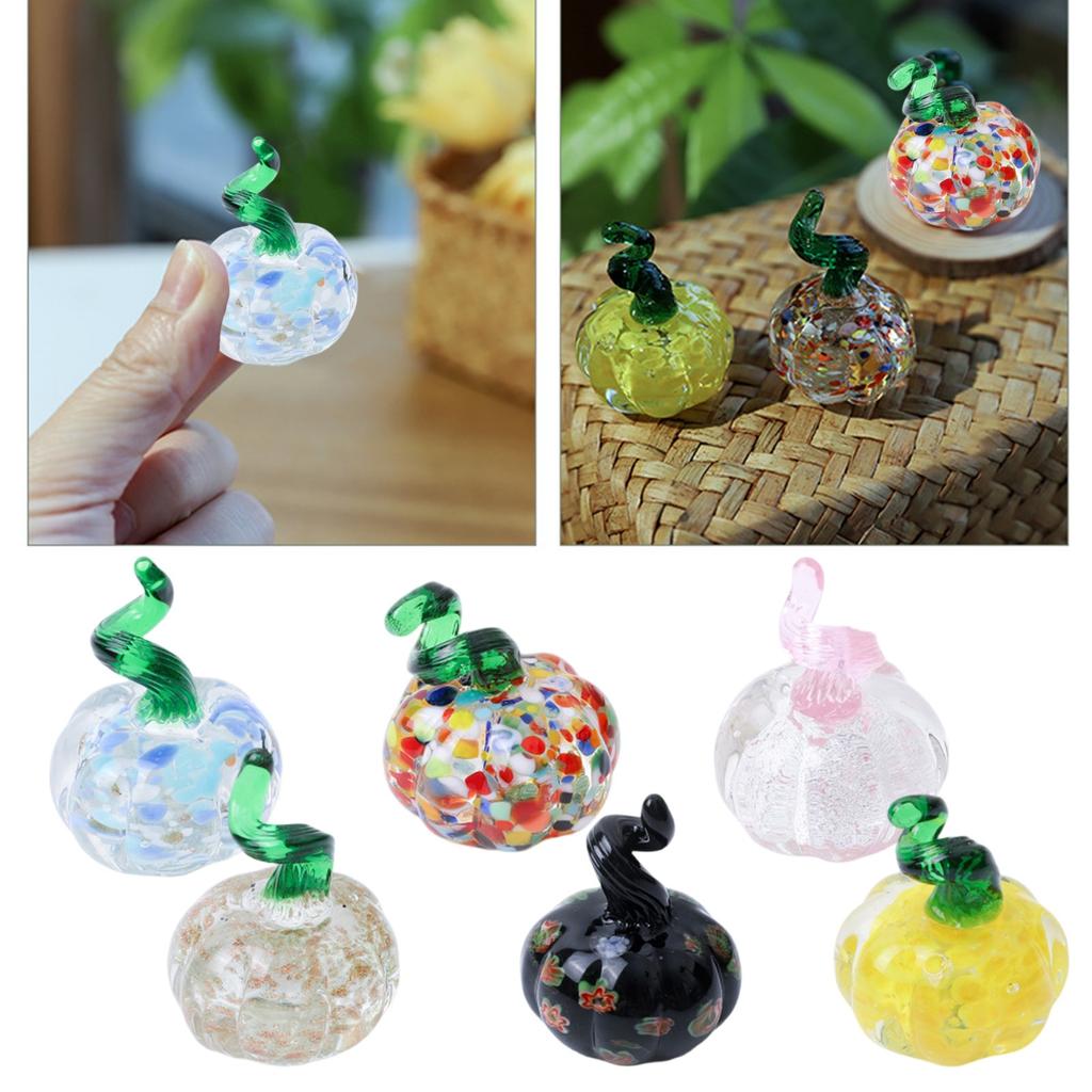 Pumpkin Shaped Desktop Glass Decoration, Living Room Desk, Home Decor, Colorful Pumpkin Spherical Glass Decoration