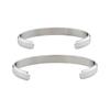 Pair Bangle Surgical Stainless Steel Simple Wide Set of 2 [White Clover] 4SBG043SV&4SBG044SV