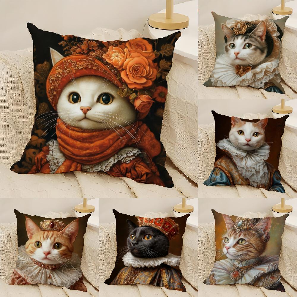 Federa Cuscino Persona Gatto Regina Gatti Copricuscini in Lino Per Divano Decorativo Cuscini per Casa Federe Cuscini per Sedile Auto