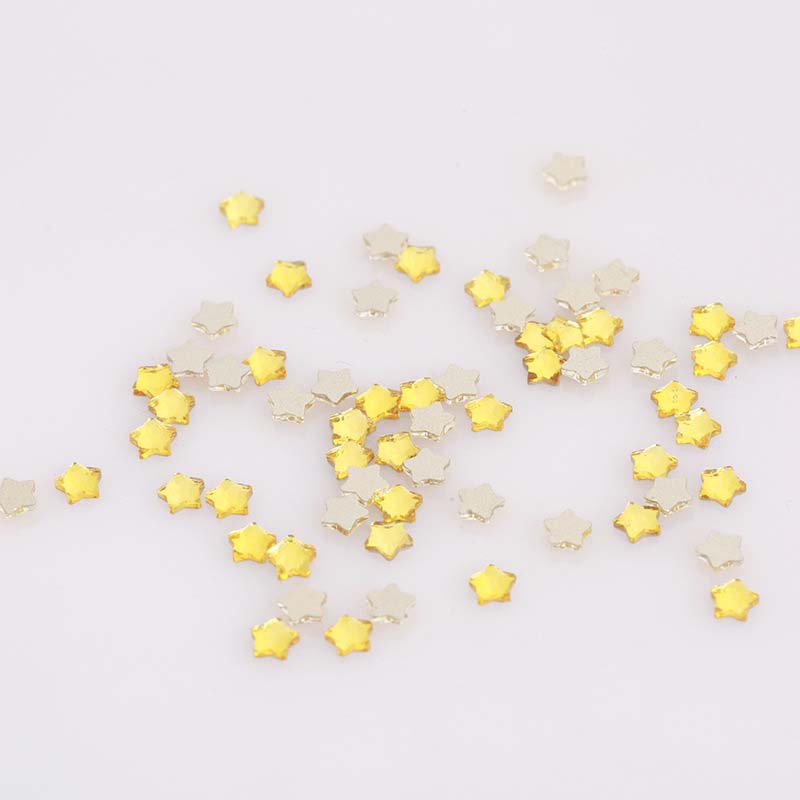 Diy Nail Art Sticker Flat Back Crystal Rhinestones Star Shape Craft Shiny Embellishment Phone Case Decorative Glue-on CZ Diamond
