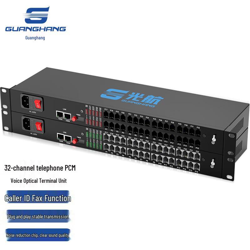 Guanghang PCM Voice Telephone Fiber Optic Transceiver Pair