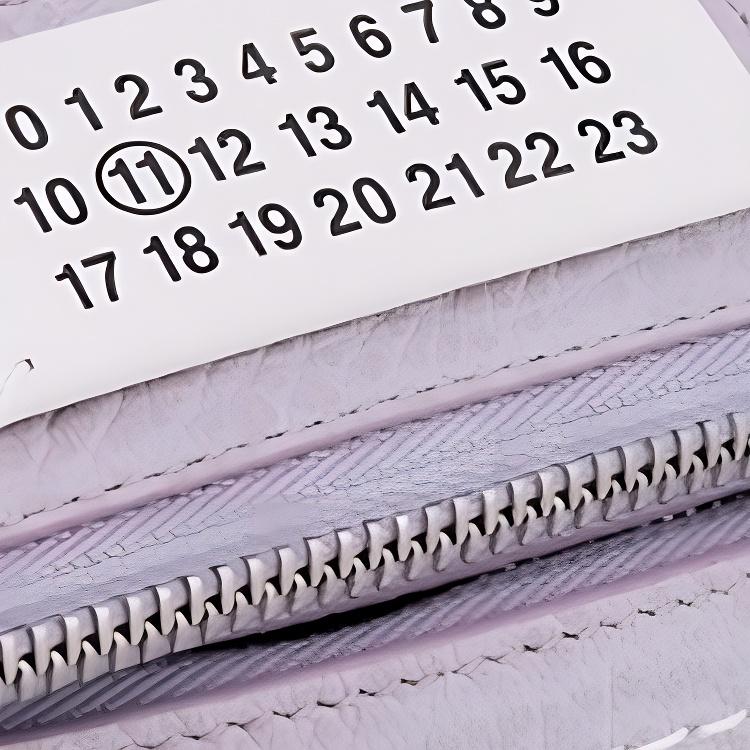 Maison Margiela 5AC Logo Number Patch Metal Zipper Closure Leather Handbag Women handbags Purple S56WG0082P4455T5166