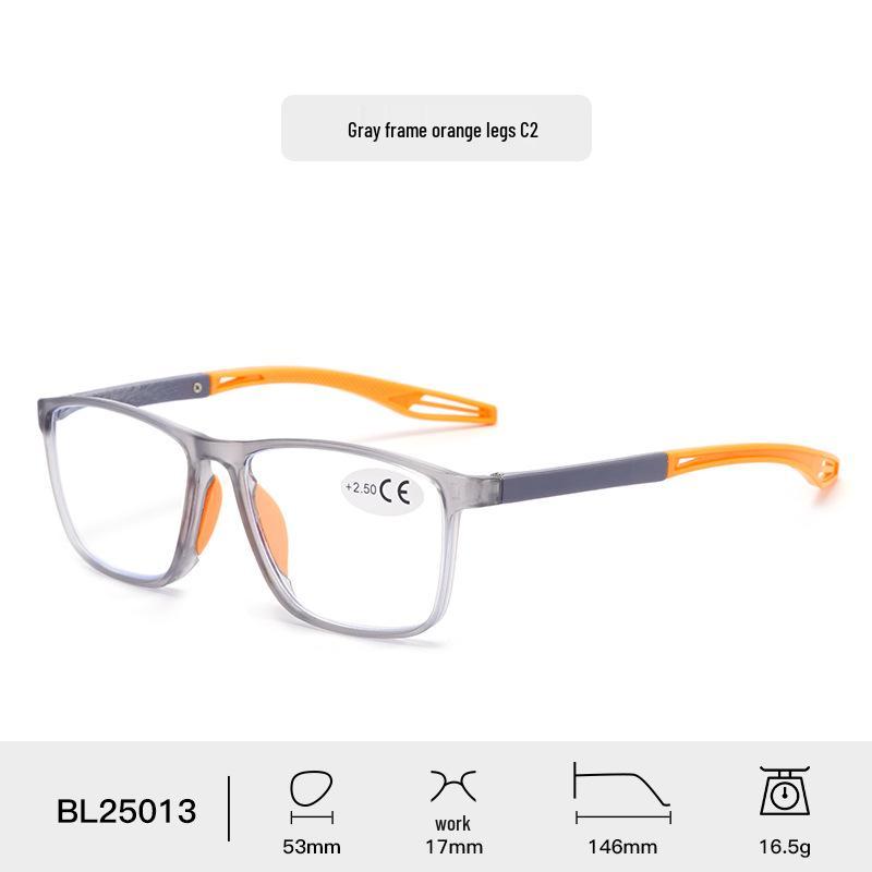Unisex Color-Changing Square Reading Glasses with Anti-Blue Light & High-Definition Lenses for Middle-Aged and Elderly.