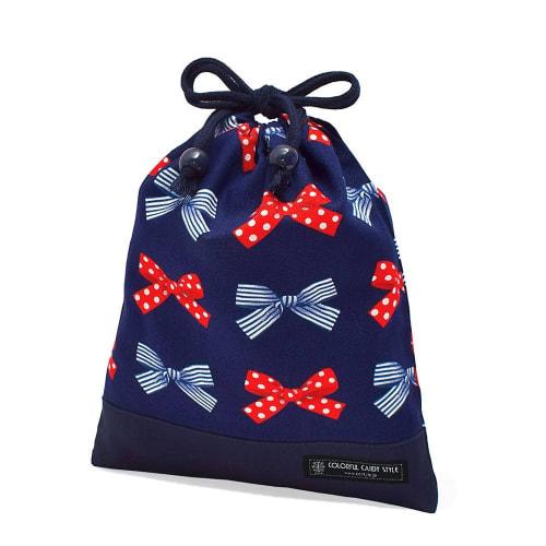 COLORFUL CANDY STYLE Girls' Drawstring Lunch Bag, Perfect for Middle and Elementary School Students, Stylish and Cute, Polka Dot and Striped French Ri