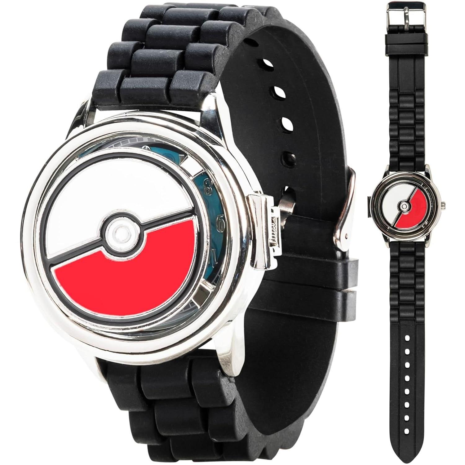 Pokemon Mens Casual Watch Quartz Metal Silicon Black (Model Number POK9025)