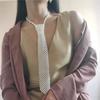 Damen-Krawatte, Hochzeitsgast-Krawatte mit Kunstperlen, Dekorative Business-Anzug-Krawatte, Outfit-Accessoire für Formelle Anlässe
