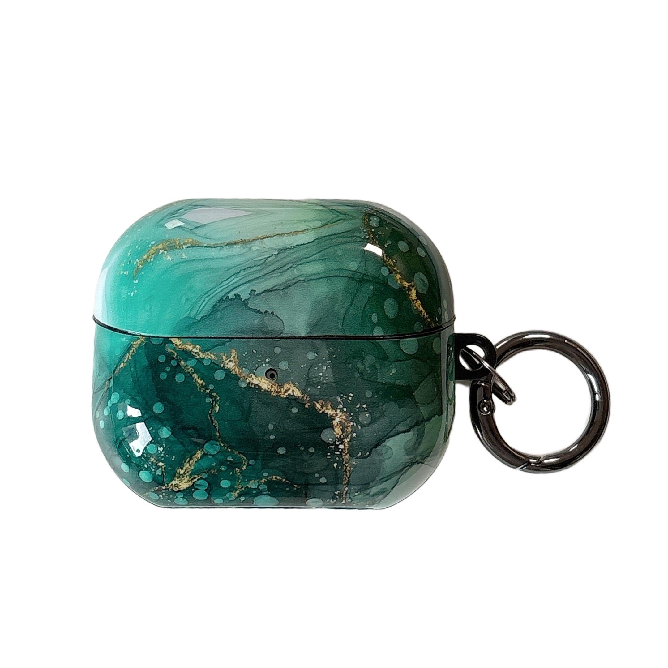 Zwart Wit Groen Marmerpatroon Hoesje Voor Samsung Galaxy Buds 3 Buds 3 Pro Gladde Hemel Zacht Sterrenhemel Cover Voor Buds3 Pro Met Haken for Buds 3