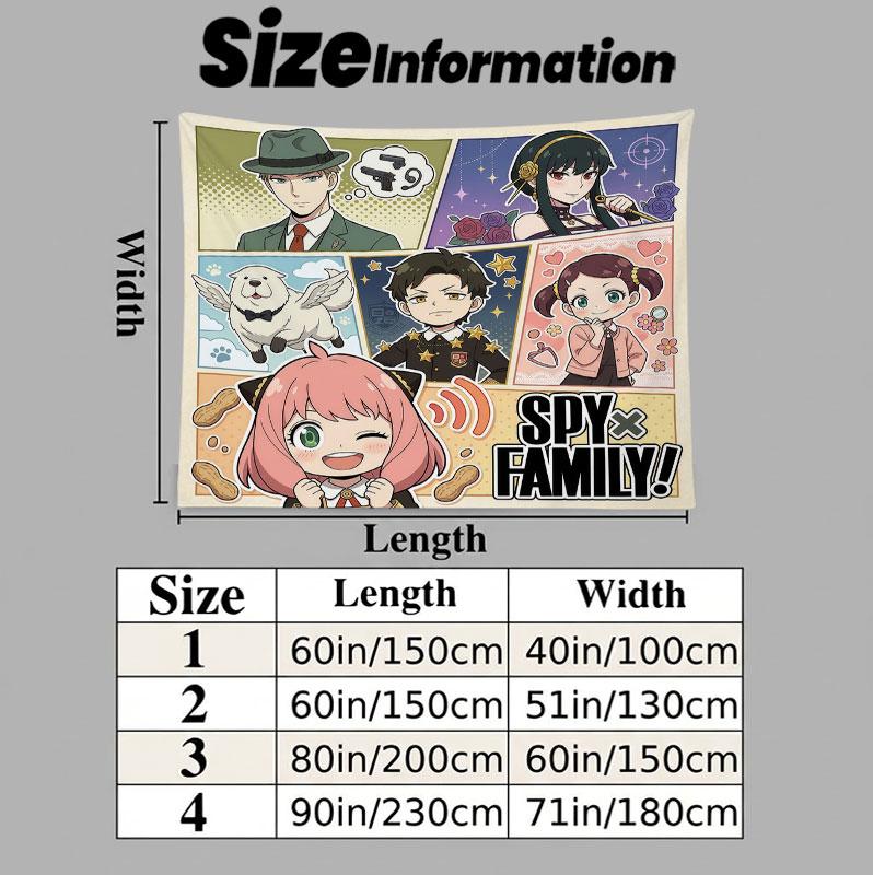 Spy Family Wall Tapestry Aesthetic Wall Hanging Printed Fabric Blanket Decorative Tapestries For Bedroom Living Room Home Decor