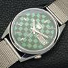 REFURBISHED AUTOMATIC SEIKO 5 MENS WATCH JAPAN MADE GREEN DIAL CUSTOM A440107-2 QV90-a440107