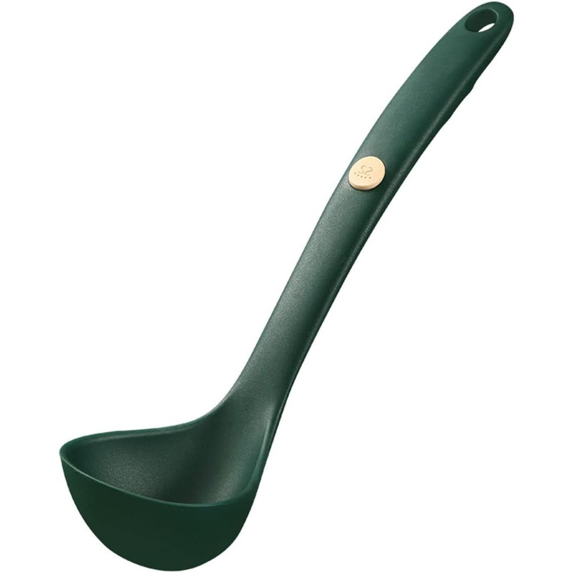 

Кухонная силиконовая половница для супа, термостойкая, антипригарная бесшовная резиновая глубокая сервировочная ложка для супов, рагу, заправок зелёный