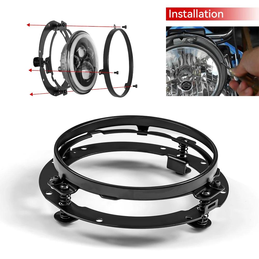 7inch Motorcycle LED Headlight Mounting Bracket Round Ring Headlamp Mount Lamp Holder Brackets For Harley Wrangler