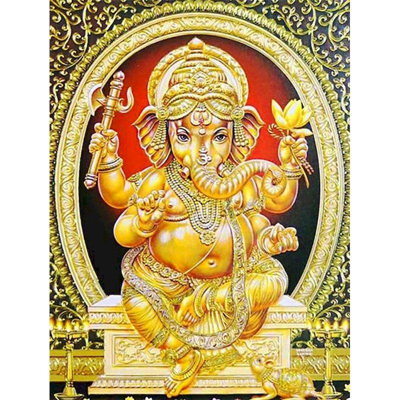 Tam Elmas Nakış Fil Tanrı Elmas Boyama Resim Mozaik El Yapımı Nakış Resimleri Yapıt