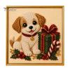 Winterwunderland Kreativaktivitäten Weihnachten Kunst-Kit mit künstlichen Perlen, Xmas Hut Katze Hund Malerei DIY Themenprojekte 3D Welpen Perlen Bastel-Kit für Erwachsene,