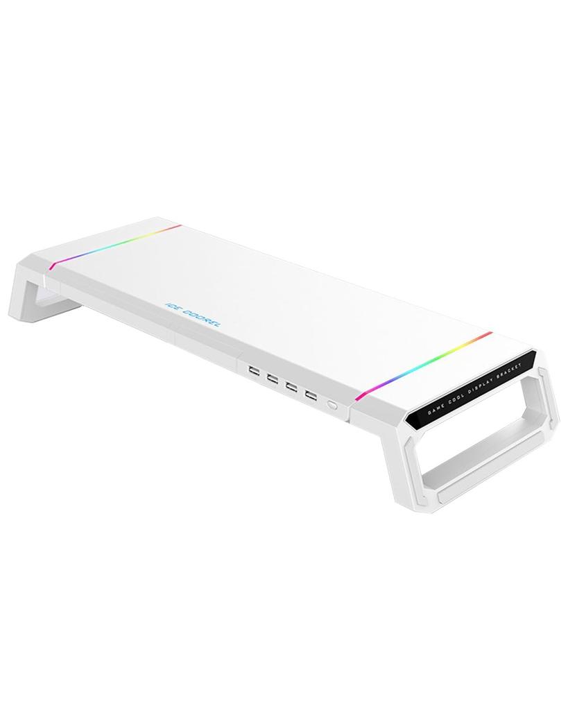 Monitor Stand with 4 USB Desktop PC Monitor Stand with Smartphone 8cm RGB PC Laptop Gaming 25kg Weight Capacity Ports, Stand, Stand, Drawer, Height,