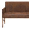 2 Seater Bench with Armrests 140 Cm Brown Faux Suede Finish