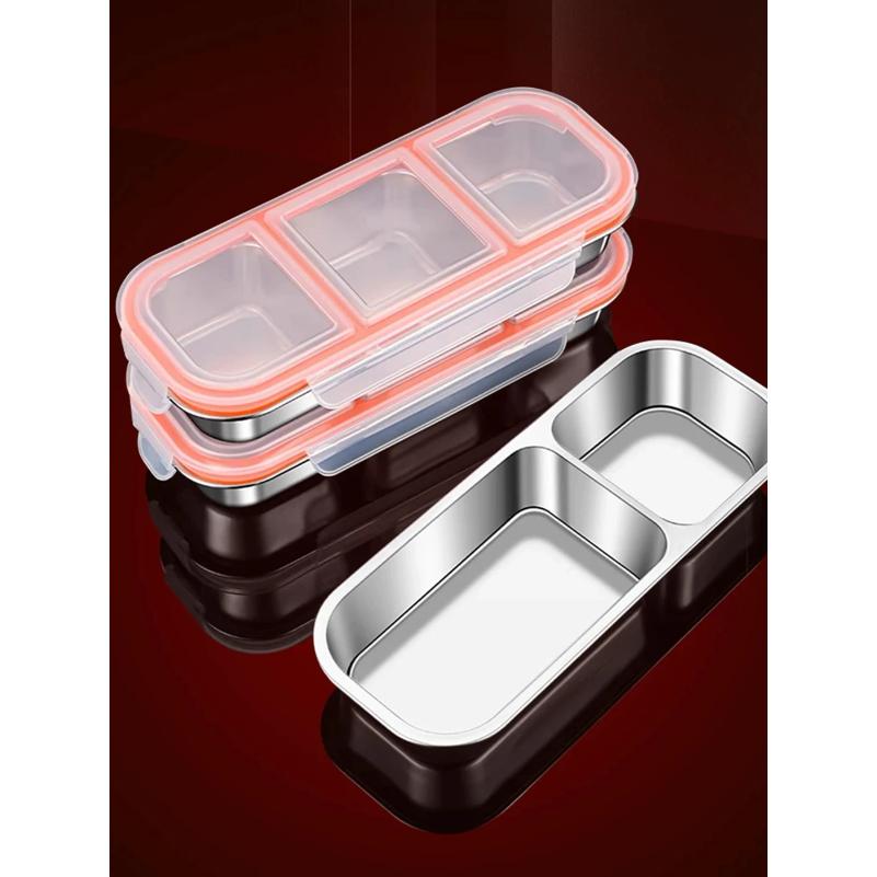 304 Stainless Steel Mini Compartment Lunch Box for Light Meals, Specifically for Weight Loss and Portion Control, Microwaveable