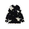 Unisex Oversized Knit Sweater With Raw Edge Hem Distressed Detail Loose Fit Casual Pullover