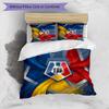 Romania Football Printed Bedding 3 Piece Set Cozy Breathable Bed Cover Set as Housewarming Holiday Gift