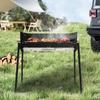 Large Portable Folding BBQ Grill 26x11in Adjustable Height Charcoal Outdoor Cooking for Park Beach Party