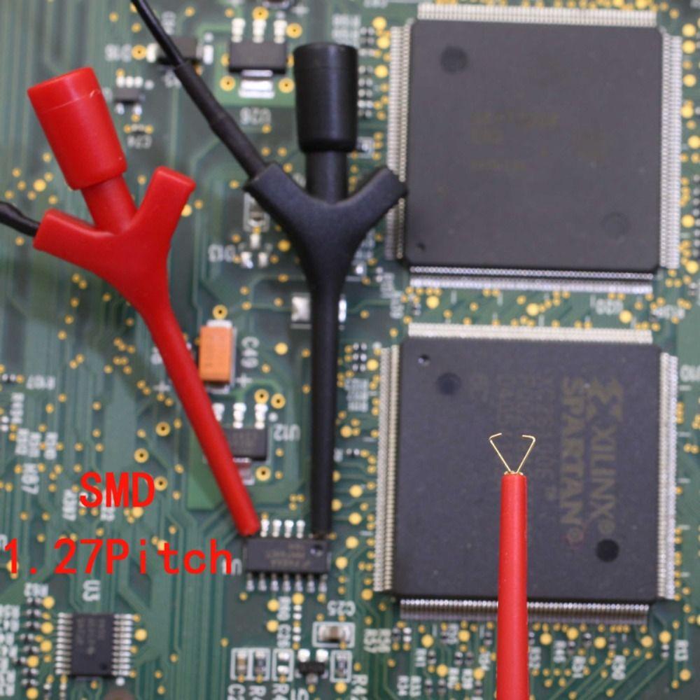 Gold Plating Multimeter Test Hook Black Red 2mm Hole Socket Test Probe High Quality Mini Size Test Clip Multimeter Lead